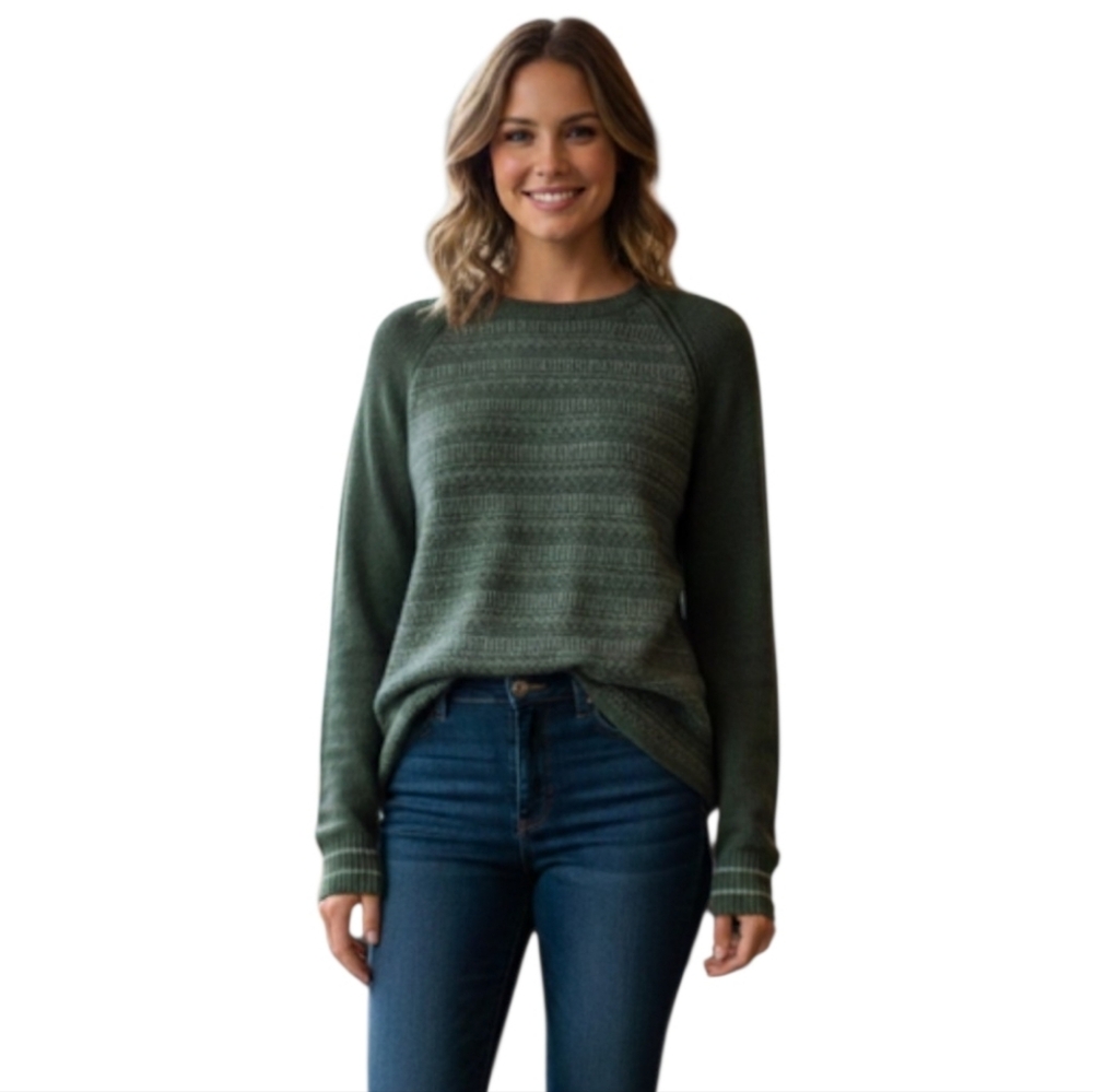 Krimson Klover Merino Wool Forest Green Women's Crewneck Sweater, Sz XL